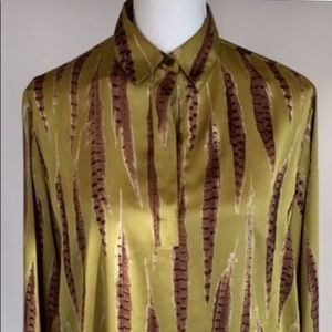 Michael Kors Long Sleeve Feather Blouse